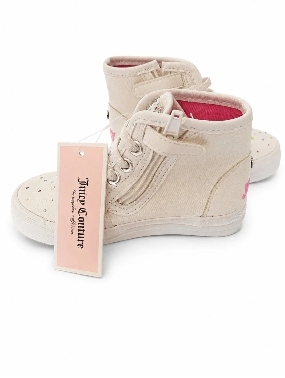 Juicy Couture Sutter Creek Rainbow Rhinestone High-Top Sneakers – Girls Size 7M